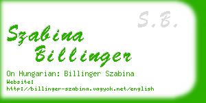 szabina billinger business card